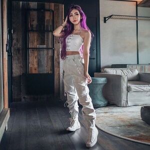 Lycheethelabel hibiscus white Jogger - Small